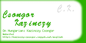 csongor kazinczy business card